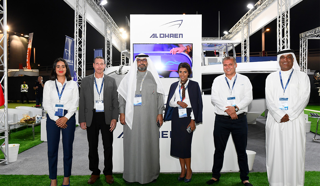 A group of people at an exhibition by Aldhaen Marine