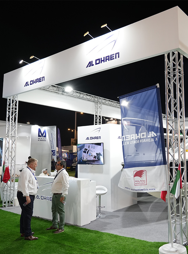 A group of people at an exhibition by Aldhaen Marine