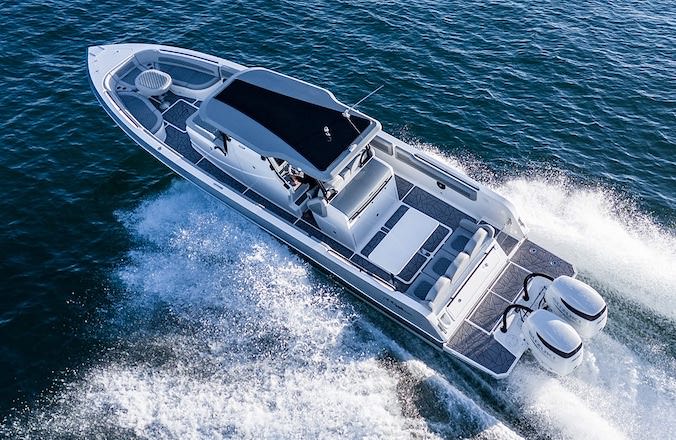 A top-down view of a boat from Aldhaen Marine